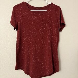 Lululemon Love Women's Short Sleeve Crewneck Tee in Burgundy Speckle Size 4